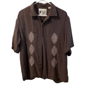 Vintage Silk Men’s Button Up Circa 1969 100% Silk Size L